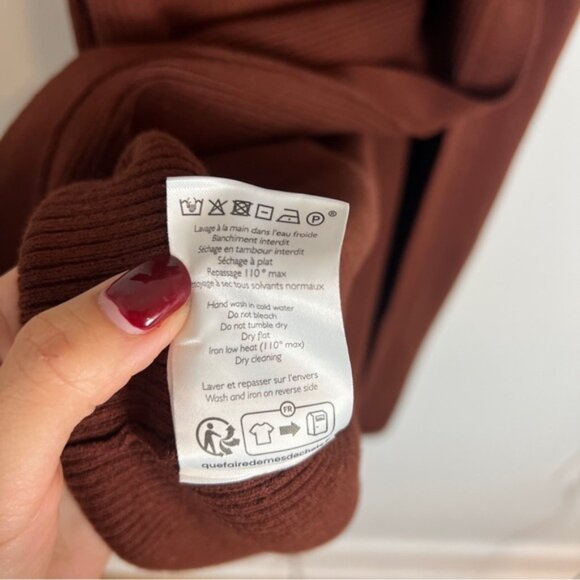 Sezane Harper Dress Merino Wool in Mocha Size XS - Picture 6 of 6